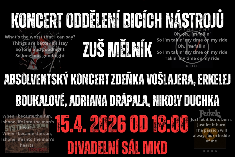 15. duben zazní náš buben | Mělnické kulturní centrum